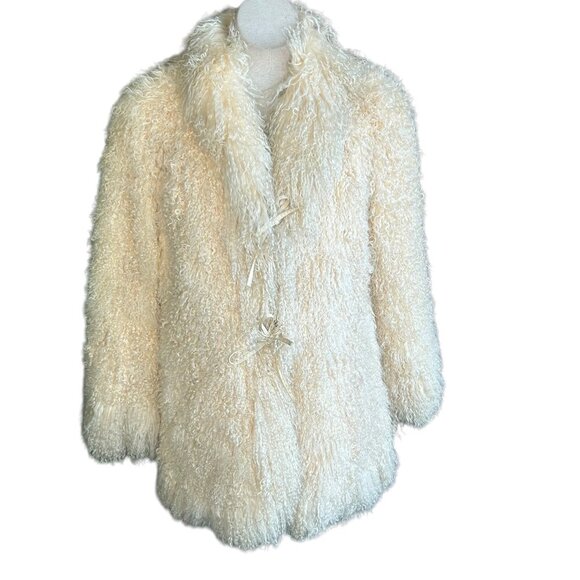 Nino-Flex Faux Fur Curly Lamb Reversible Jacket Size 10 - Picture 1 of 12